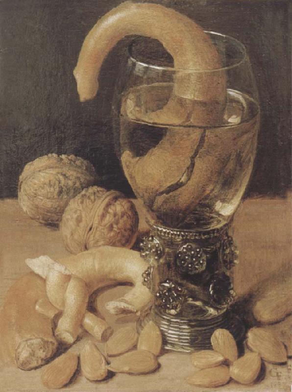 Georg Flegel Style life with wine glass and pretzel oil painting image